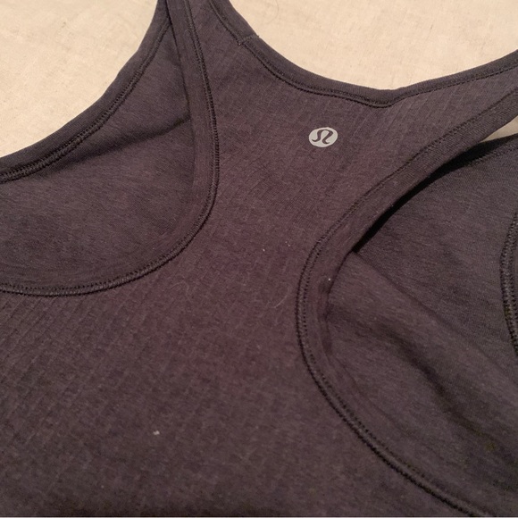 Charcoal black gray Lululemon tank top with built in bra - 6 - Picture 4 of 7